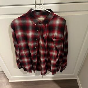 Red and Black Plaid Button Down Shirt